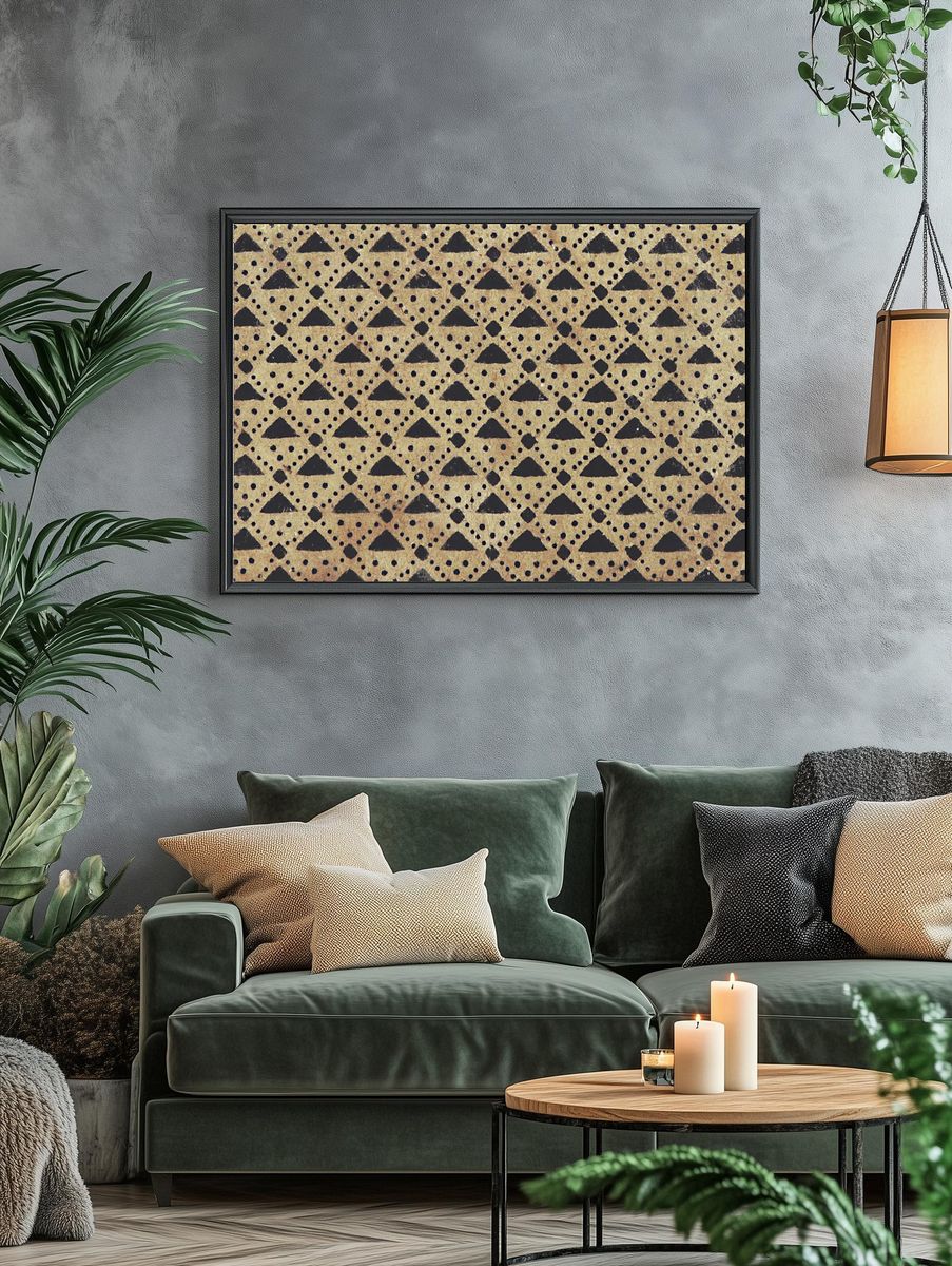 Vintage triangle pattern background. Remixed. — room view 4