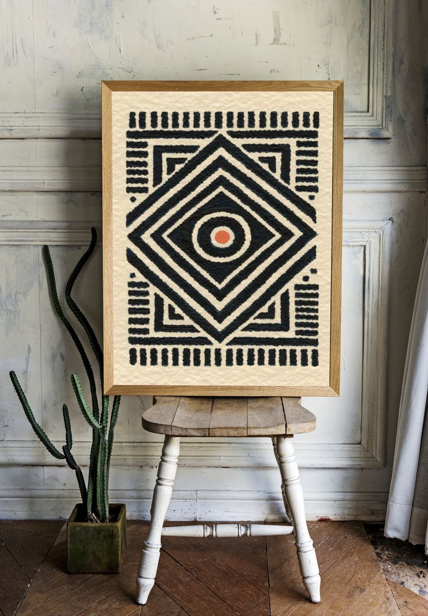 Geometric Tribal Abstract Poster. room preview