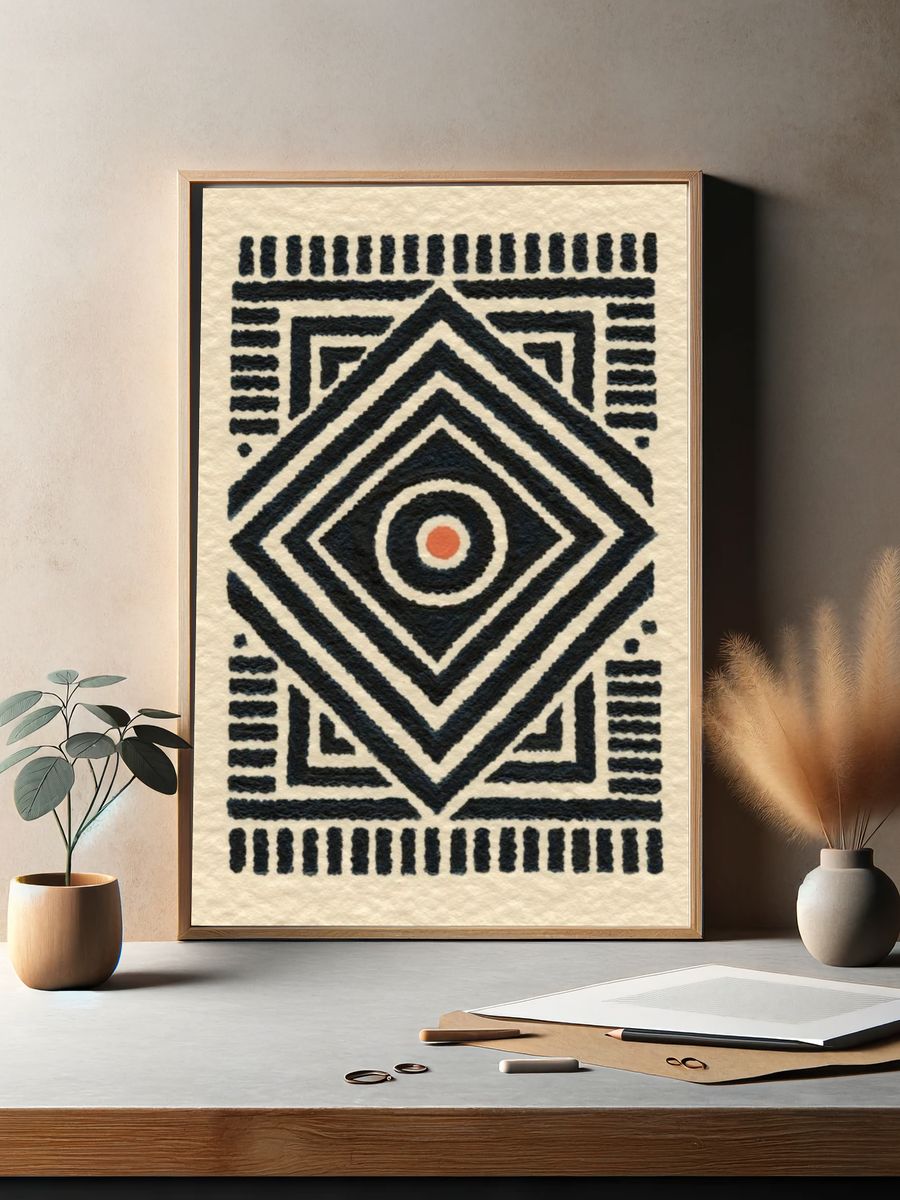 Geometric Tribal Abstract Poster. — room view 2
