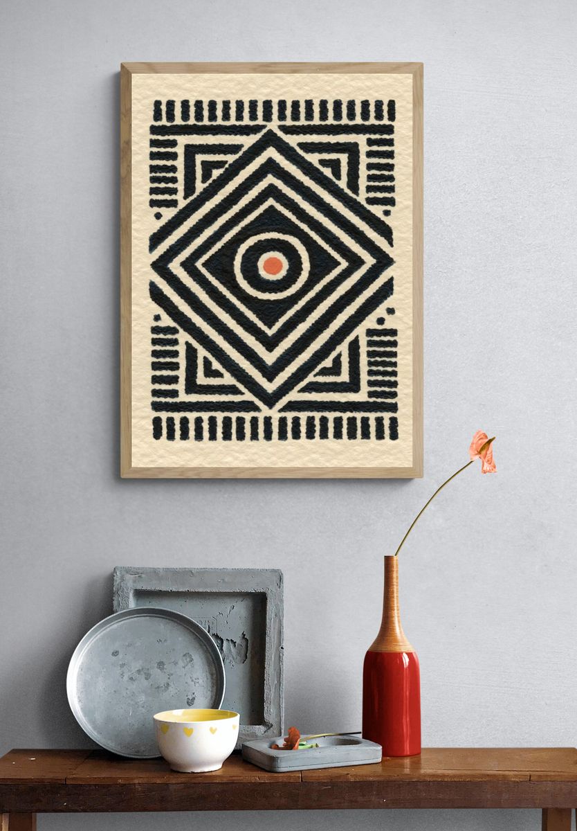Geometric Tribal Abstract Poster. — room view 3