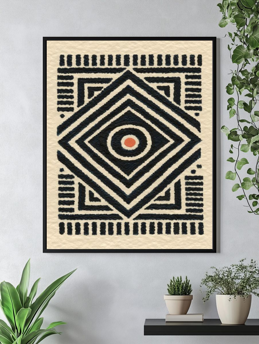 Geometric Tribal Abstract Poster. — room view 4
