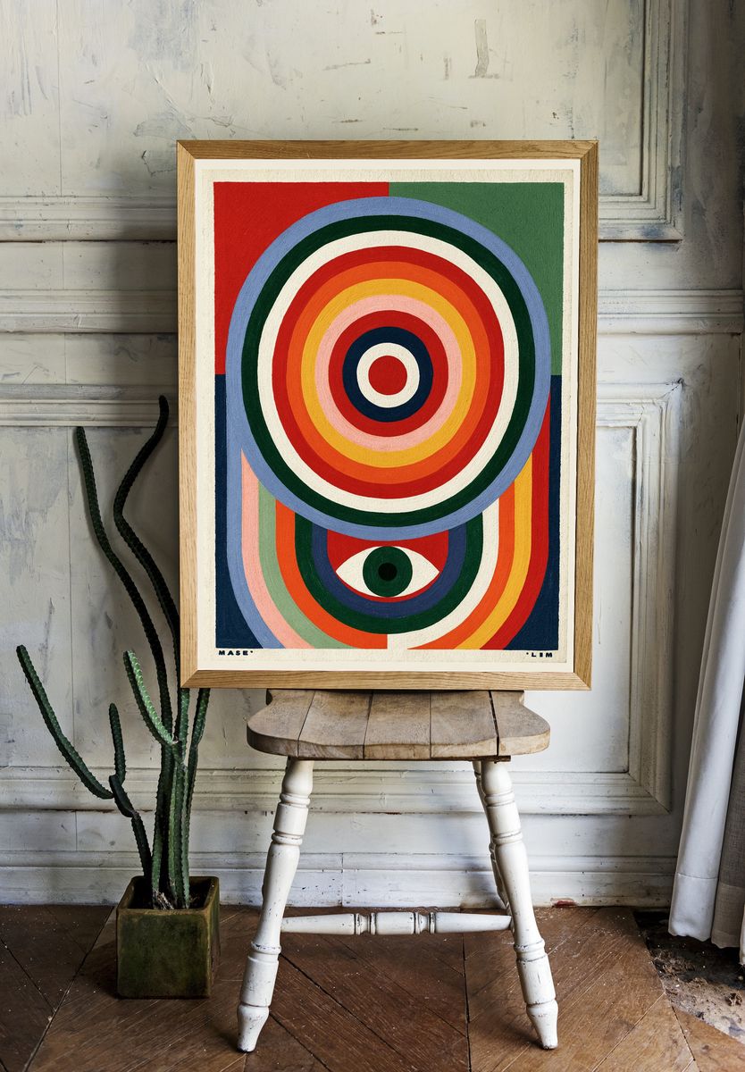 Geometric Eye Rainbow Poster. room preview