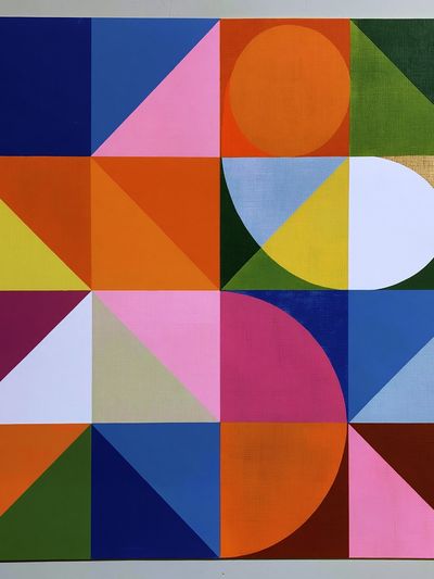 Geometric Color Blocks Abstract Poster. poster