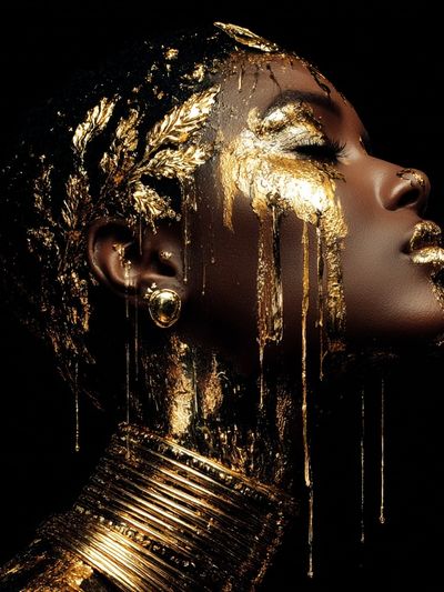 Golden Elegance Portrait Poster. poster