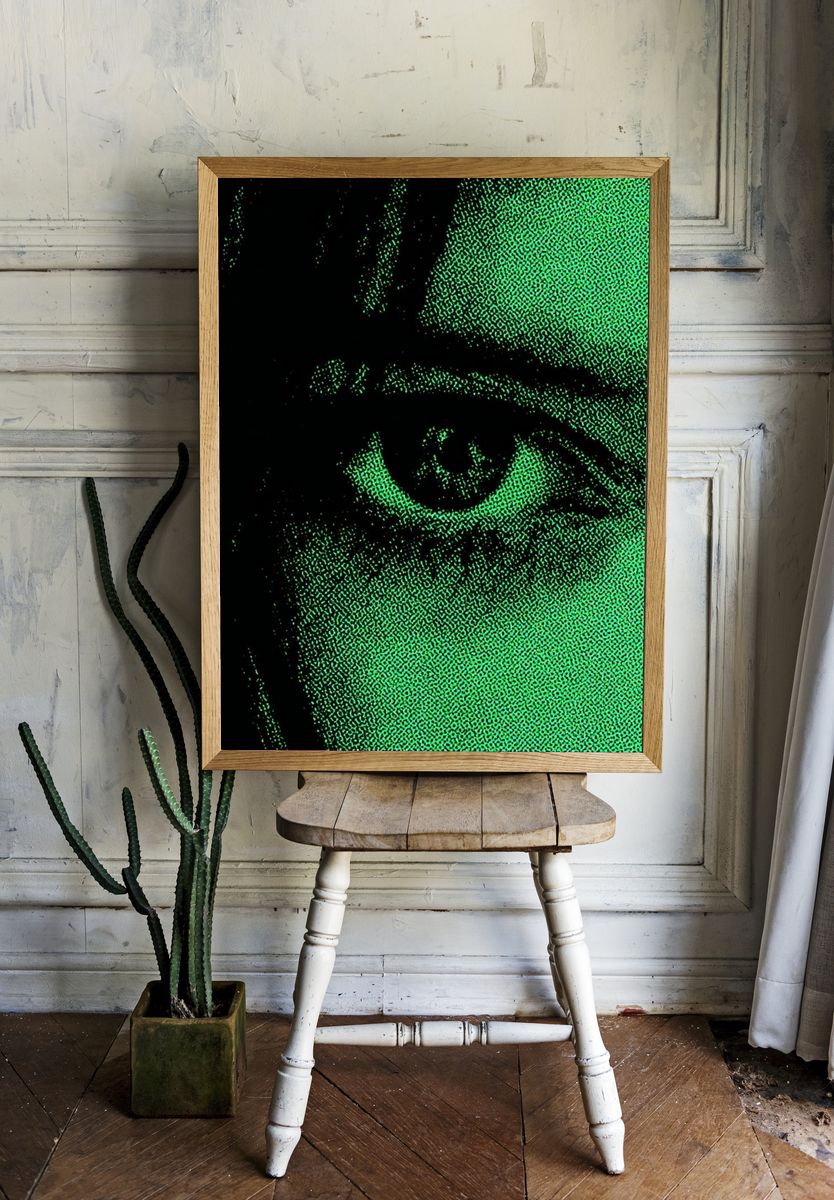 Green Eye — Pop Art Print. — room view 1