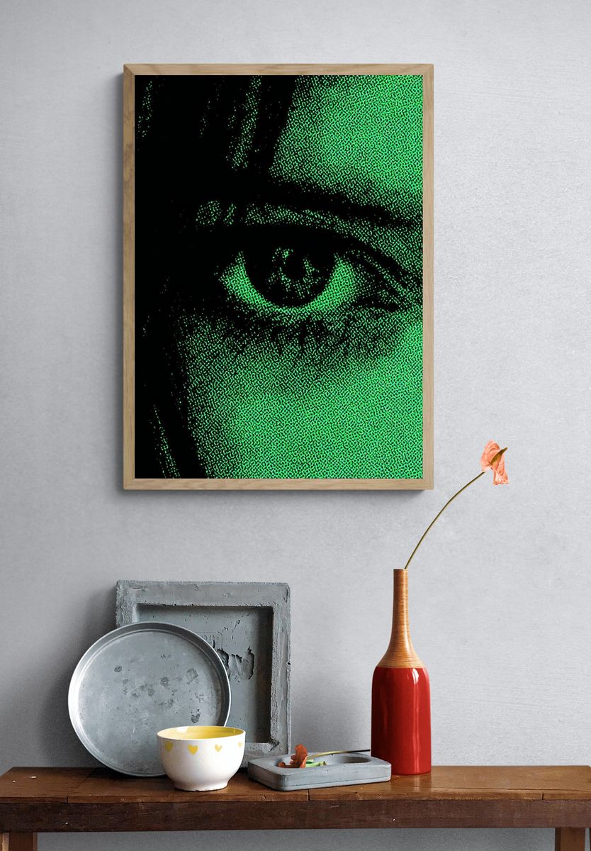 Green Eye — Pop Art Print. — room view 3