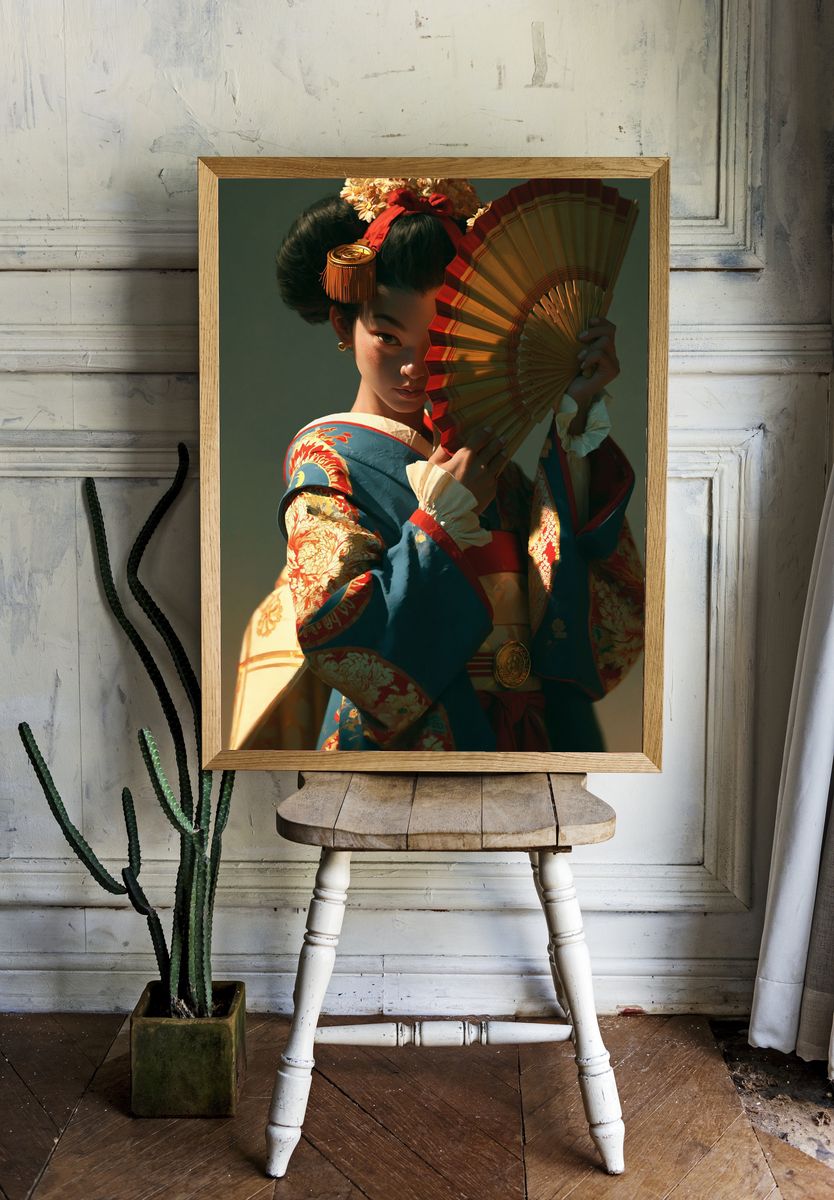 Geisha Portrait Photography Poster. — room view 1