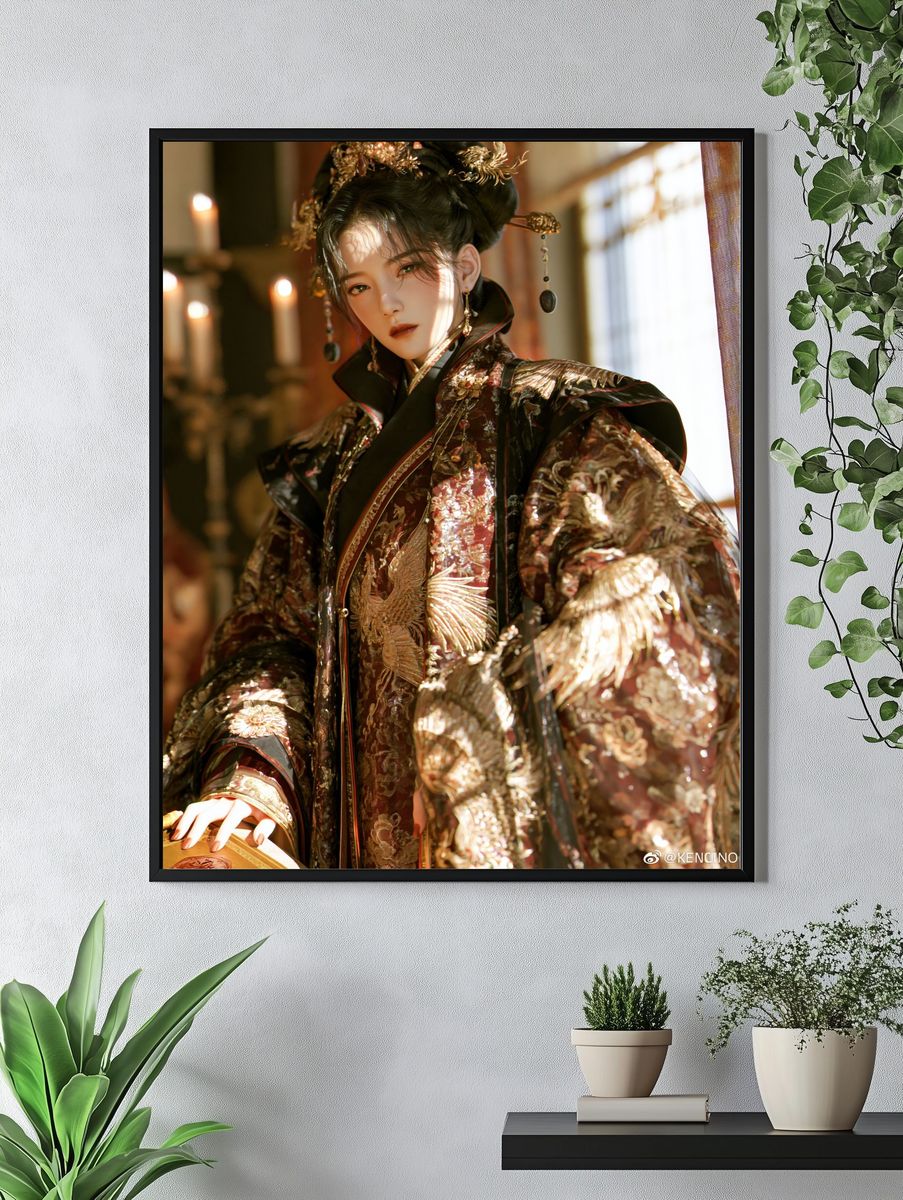 Elegant Geisha Portrait Print. — room view 4