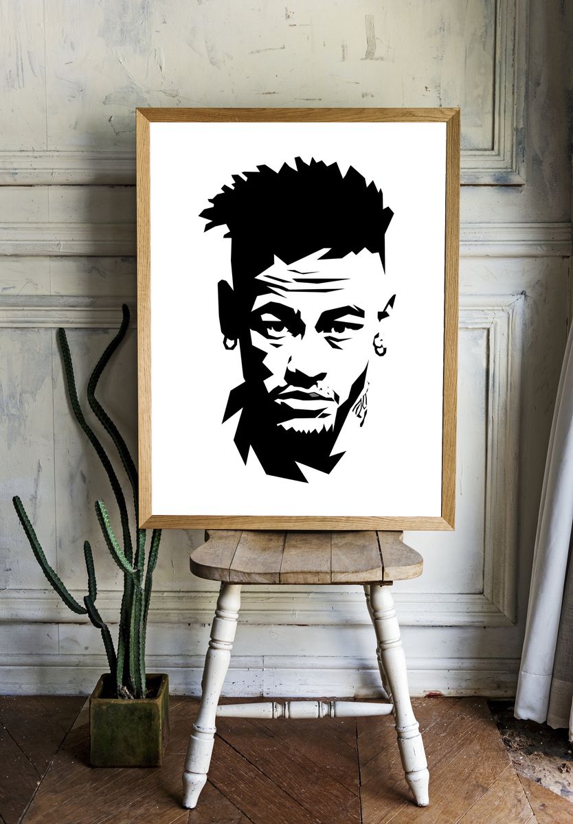 Geometric Male Portrait Print. — room view 1