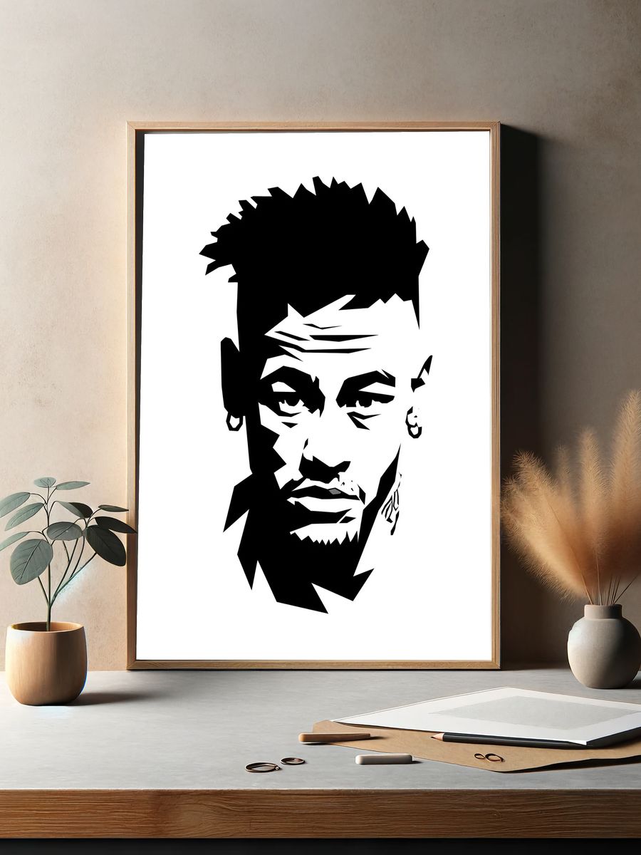 Geometric Male Portrait Print. — room view 2