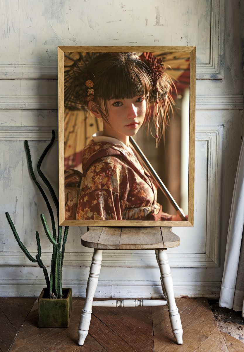 Geisha Portrait Photography Poster. — room view 1