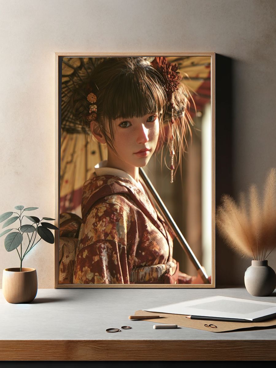 Geisha Portrait Photography Poster. — room view 2