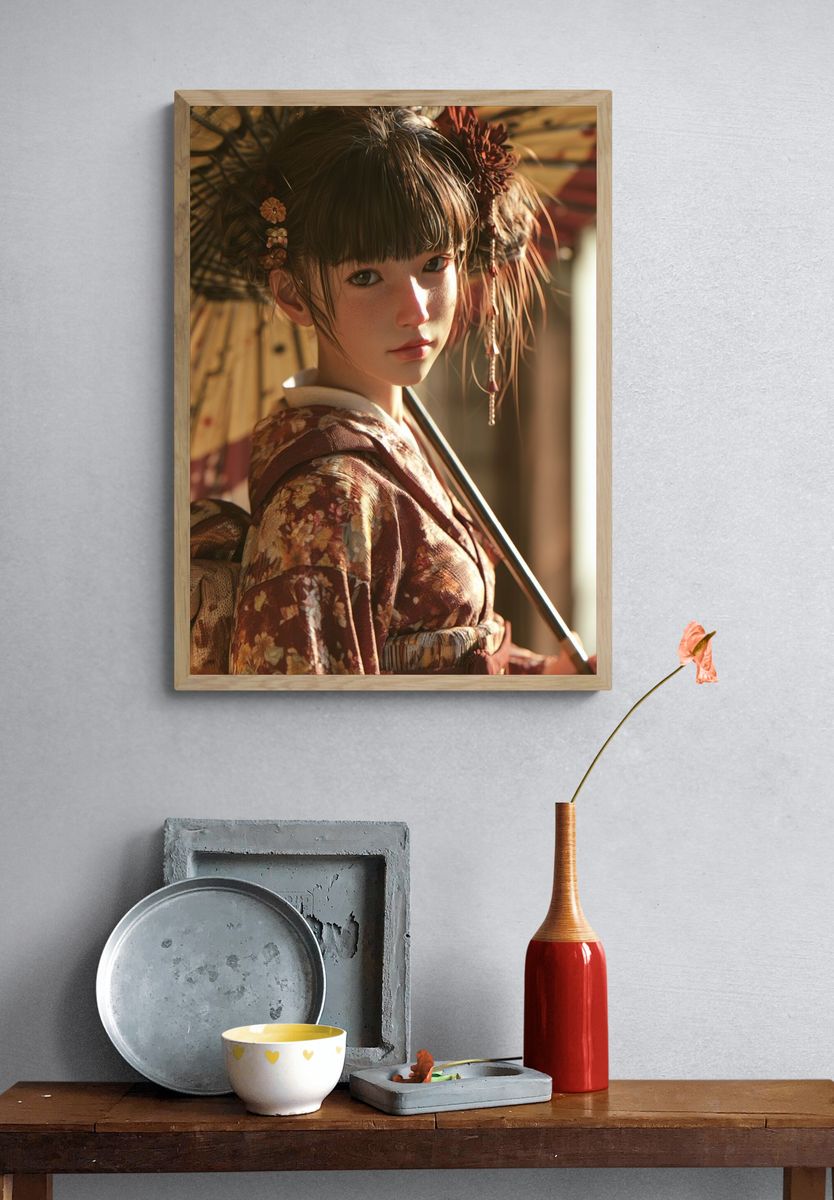 Geisha Portrait Photography Poster. — room view 3