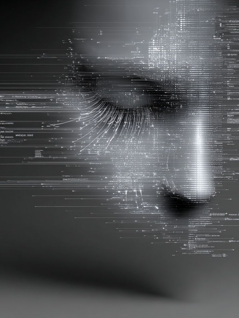 Glitch Face Abstract Poster. poster — abstract art