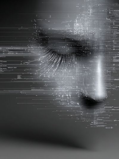 Glitch Face Abstract Poster. poster print