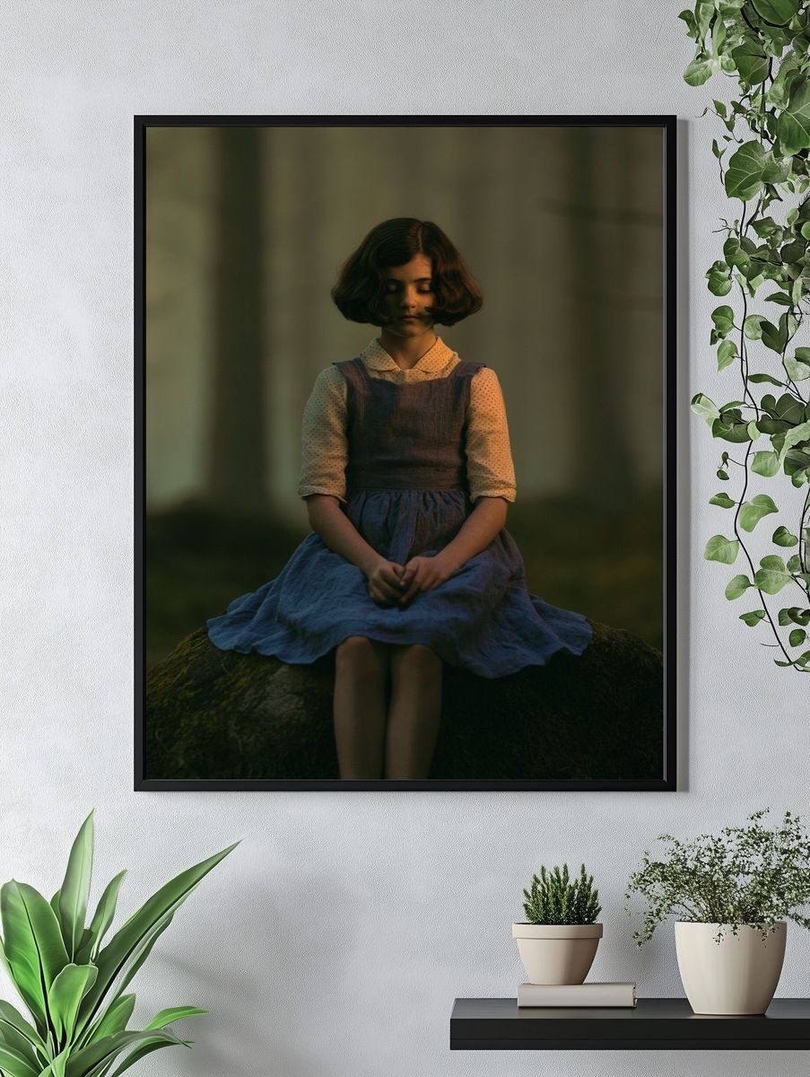 Girl in Forest Portrait Print. — room view 4