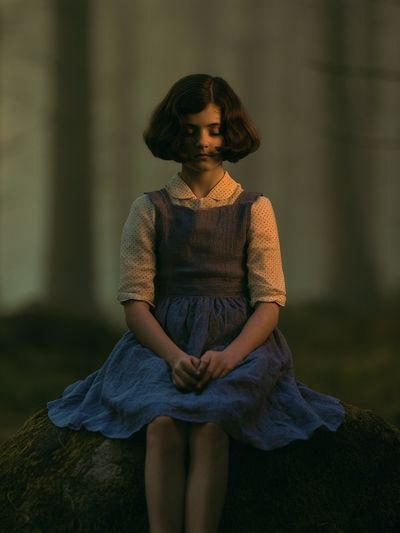 Girl in Forest Portrait Print. poster