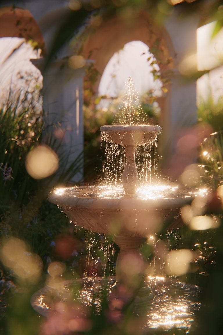 Garden Fountain — Nature Print. poster detail