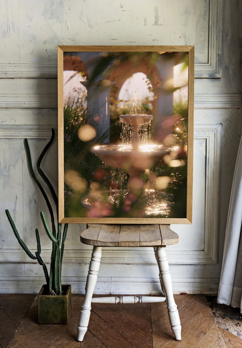 Garden Fountain — Nature Print. — room view 1