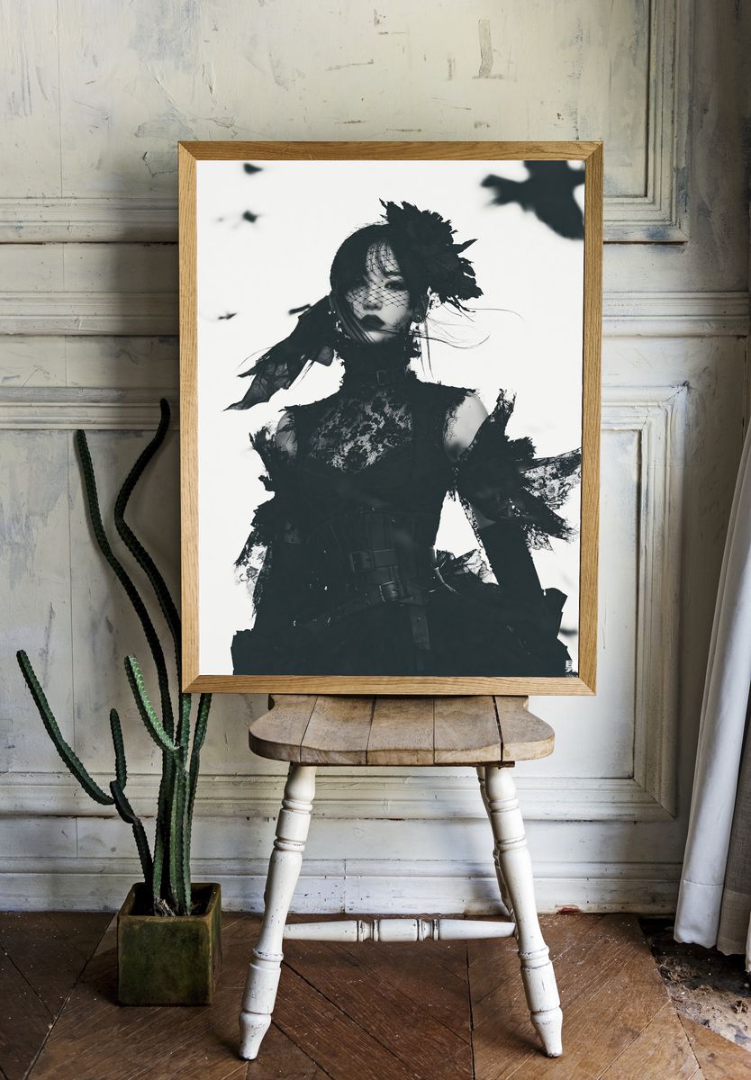 Gothic Fashion Portrait Poster. — room view 1