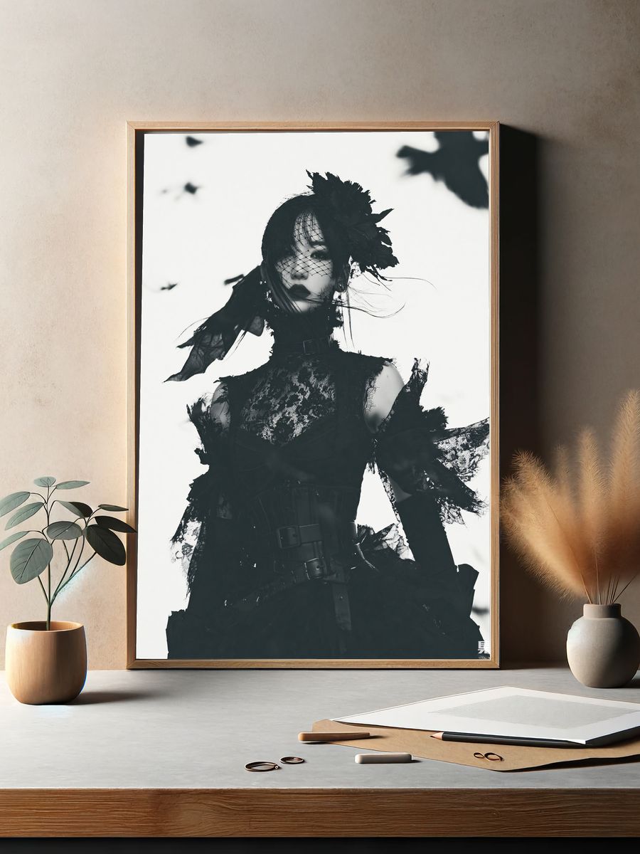 Gothic Fashion Portrait Poster. — room view 2
