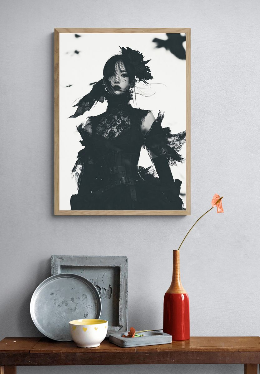 Gothic Fashion Portrait Poster. — room view 3