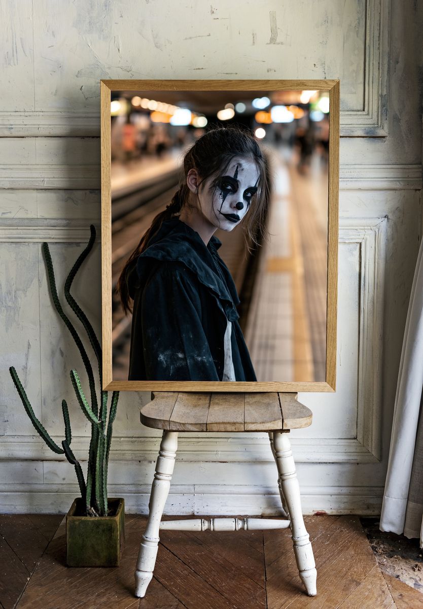 Gothic Face Paint Portrait Poster. room preview
