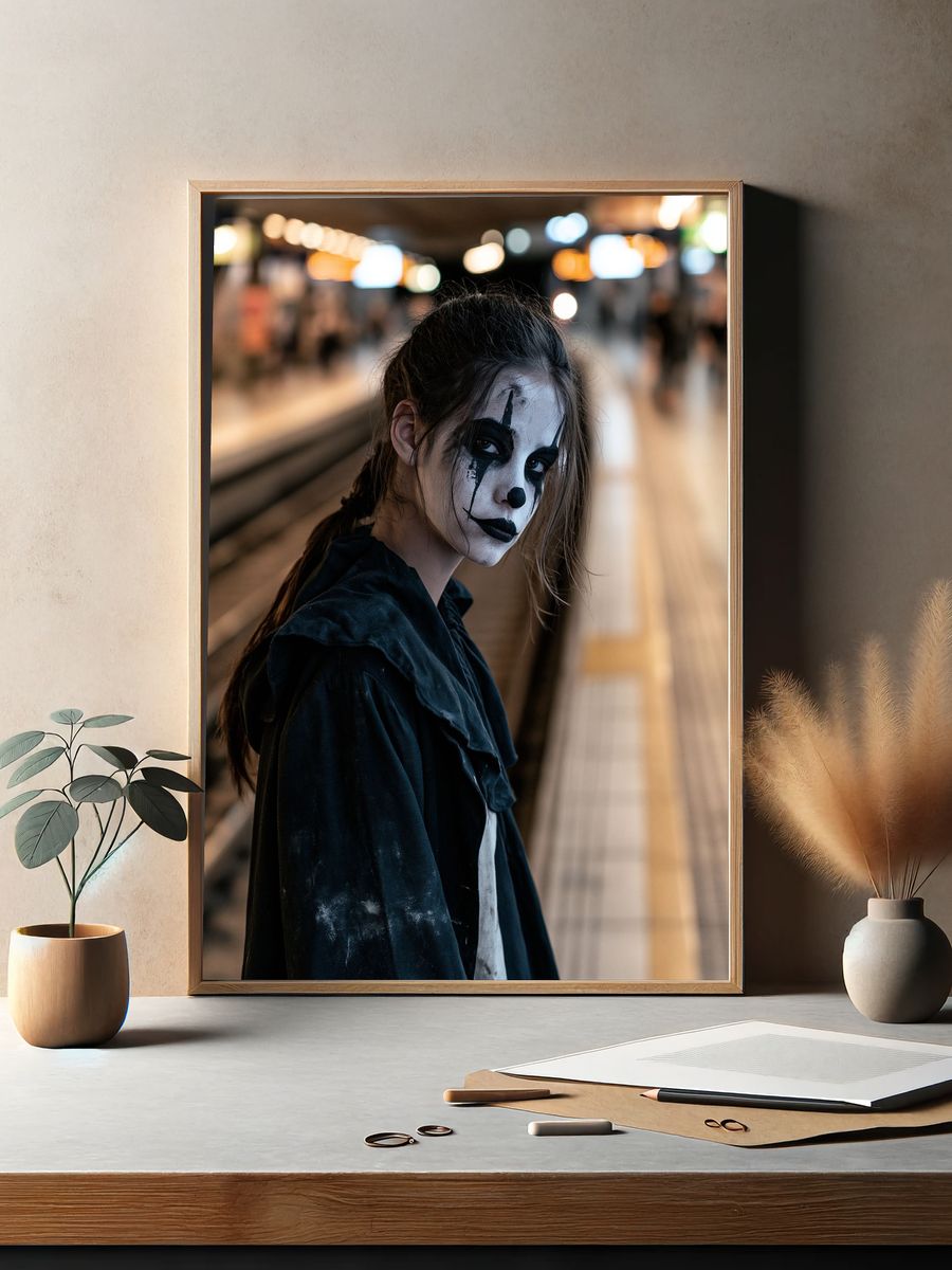 Gothic Face Paint Portrait Poster. — room view 2