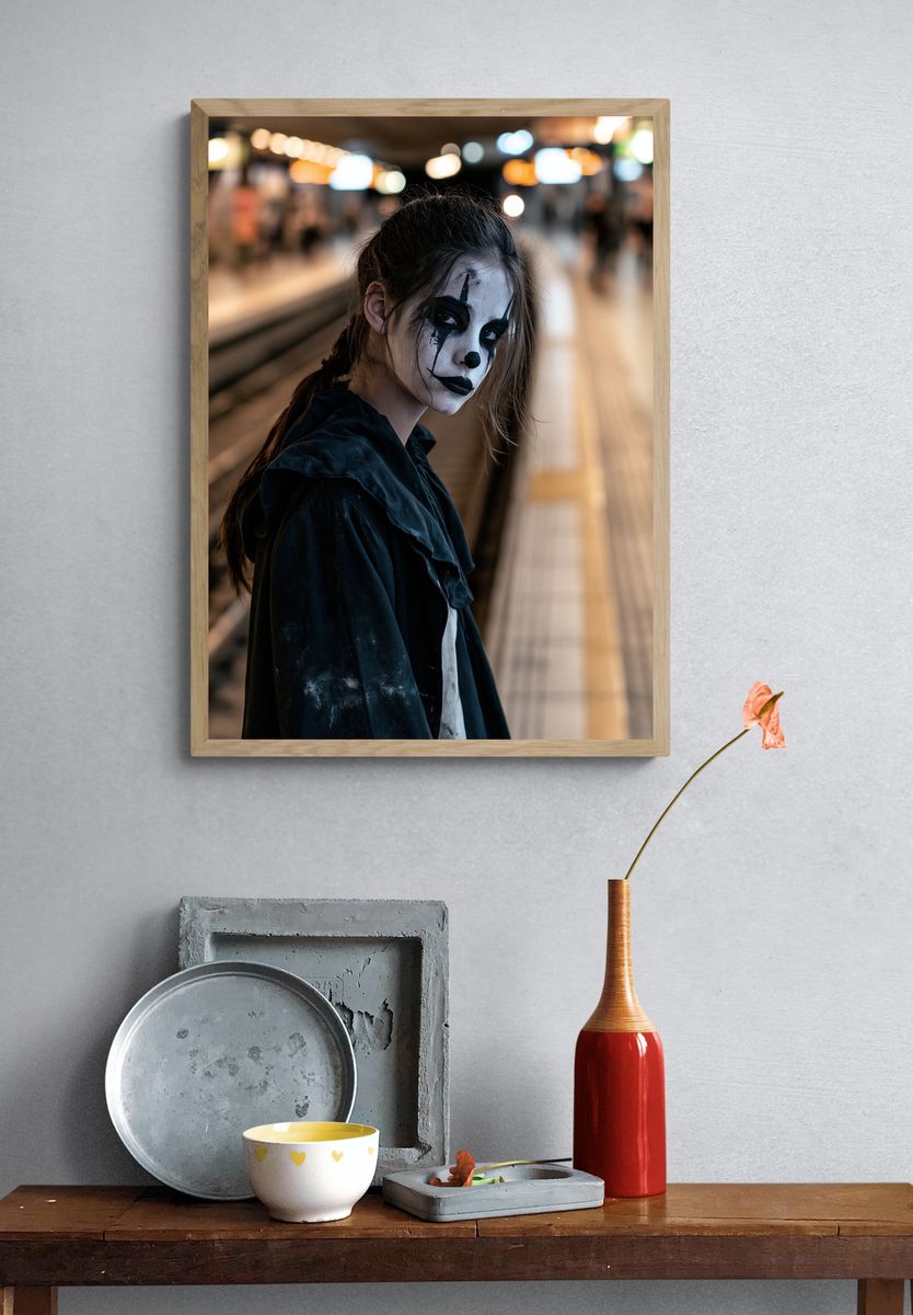 Gothic Face Paint Portrait Poster. — room view 3