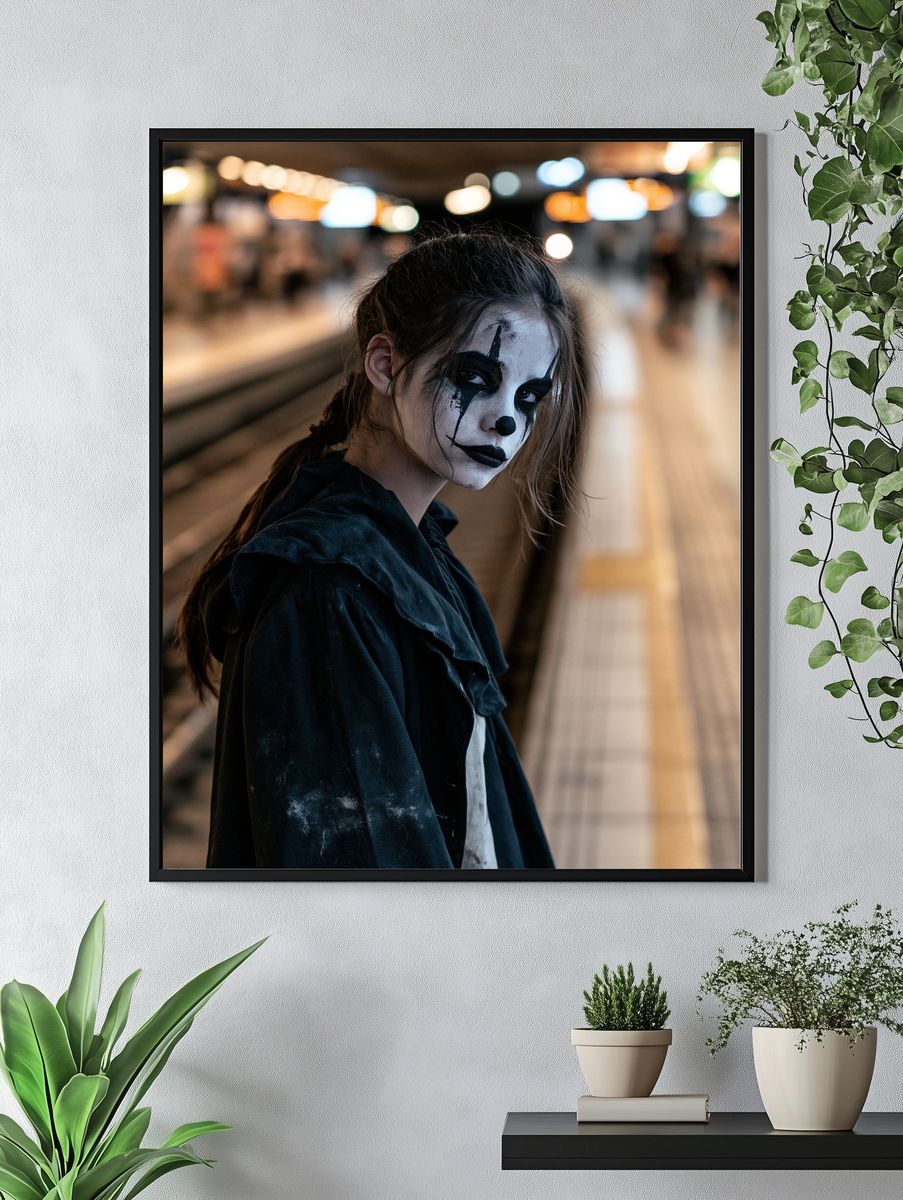 Gothic Face Paint Portrait Poster. — room view 4