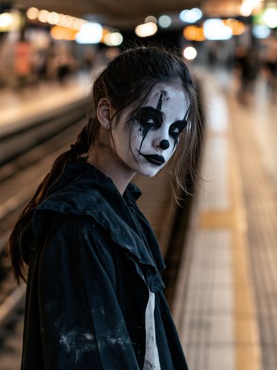 Gothic Face Paint Portrait Poster.