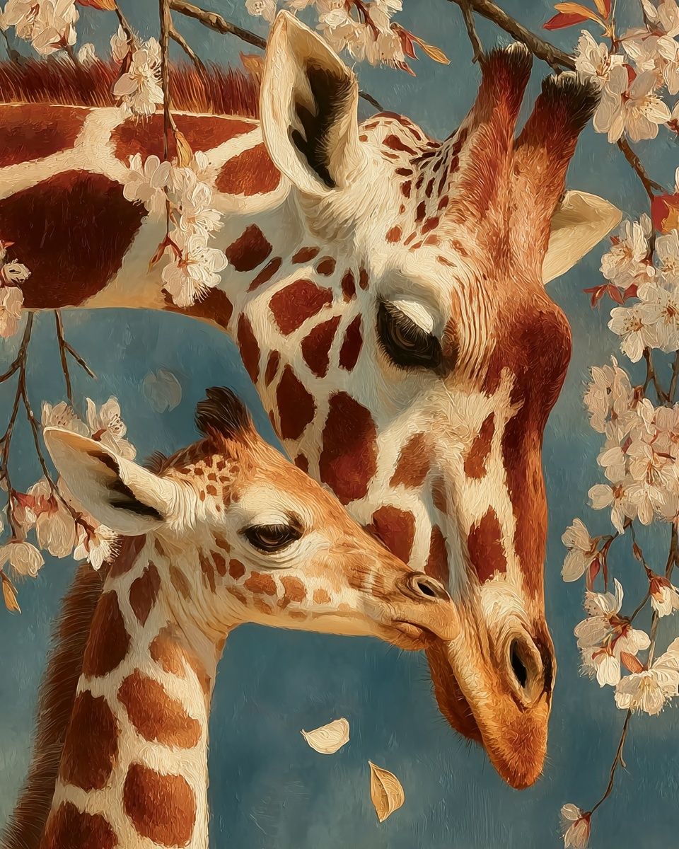 Giraffe Family — Nature Print. poster detail
