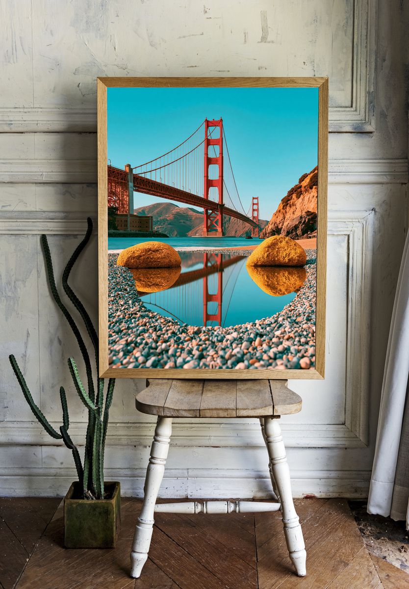 Golden Gate Bridge Landscape Poster. — room view 1