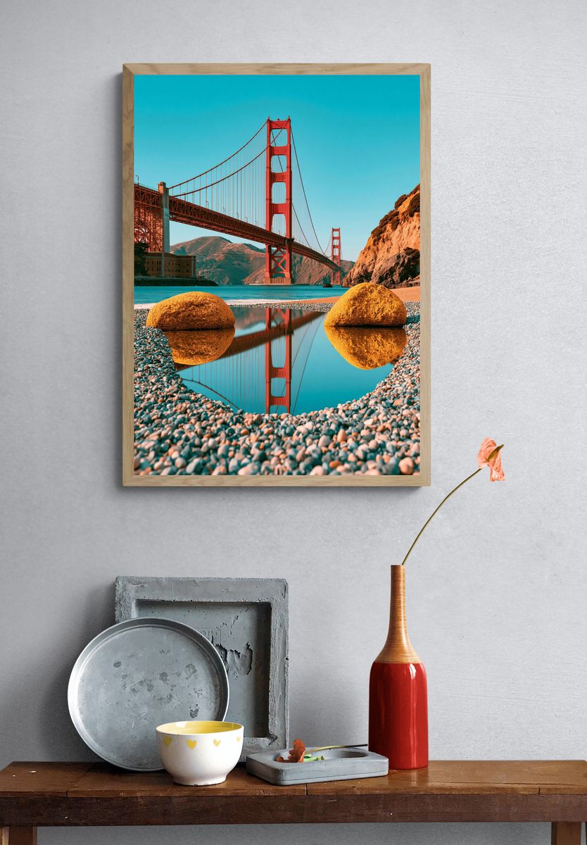 Golden Gate Bridge Landscape Poster. — room view 3