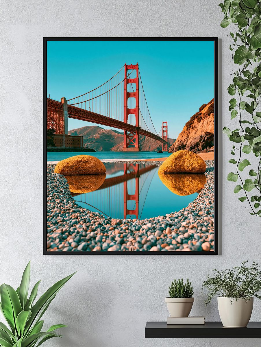 Golden Gate Bridge Landscape Poster. — room view 4