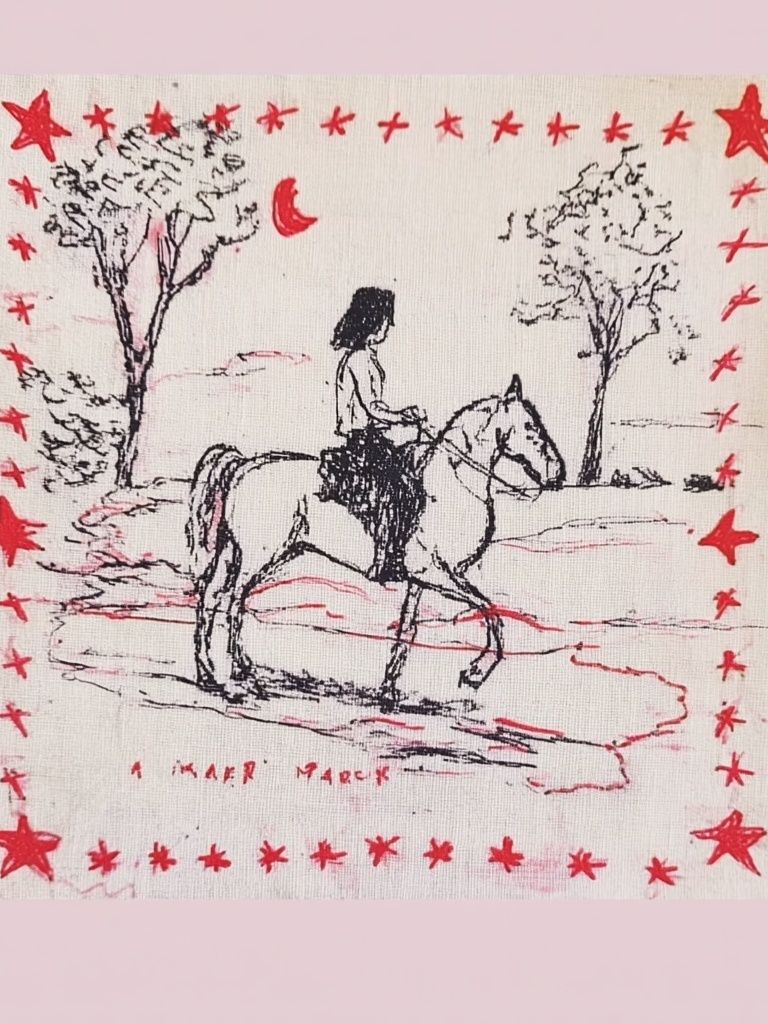 Girl on Horse — Illustration Print. poster — illustration art