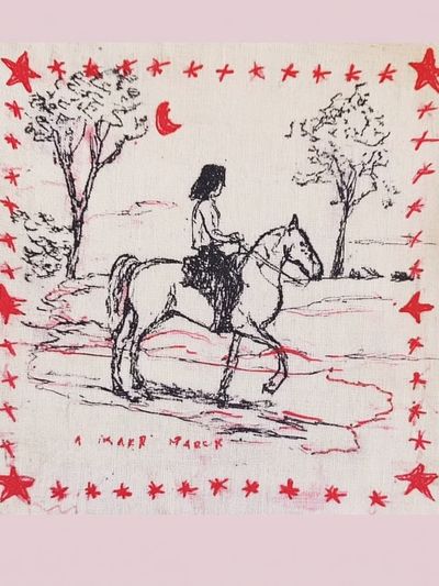 Girl on Horse — Illustration Print. poster print