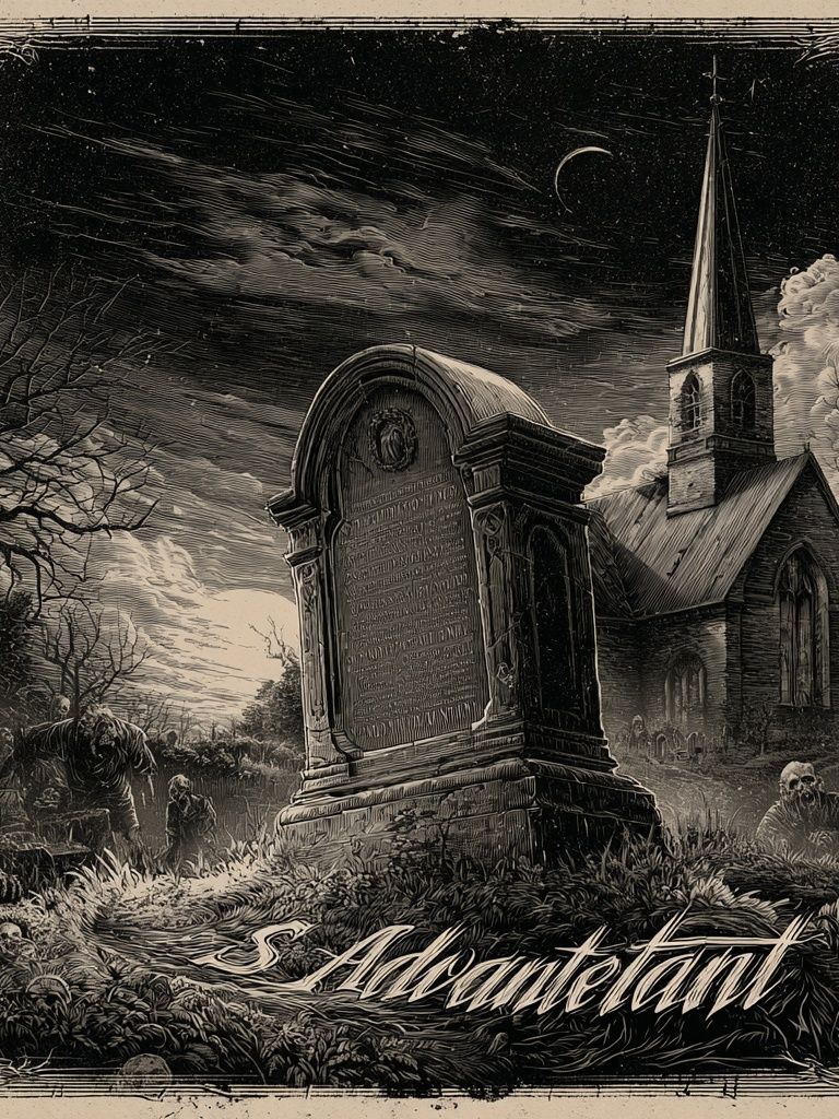 Haunted Graveyard Gothic Poster. poster detail