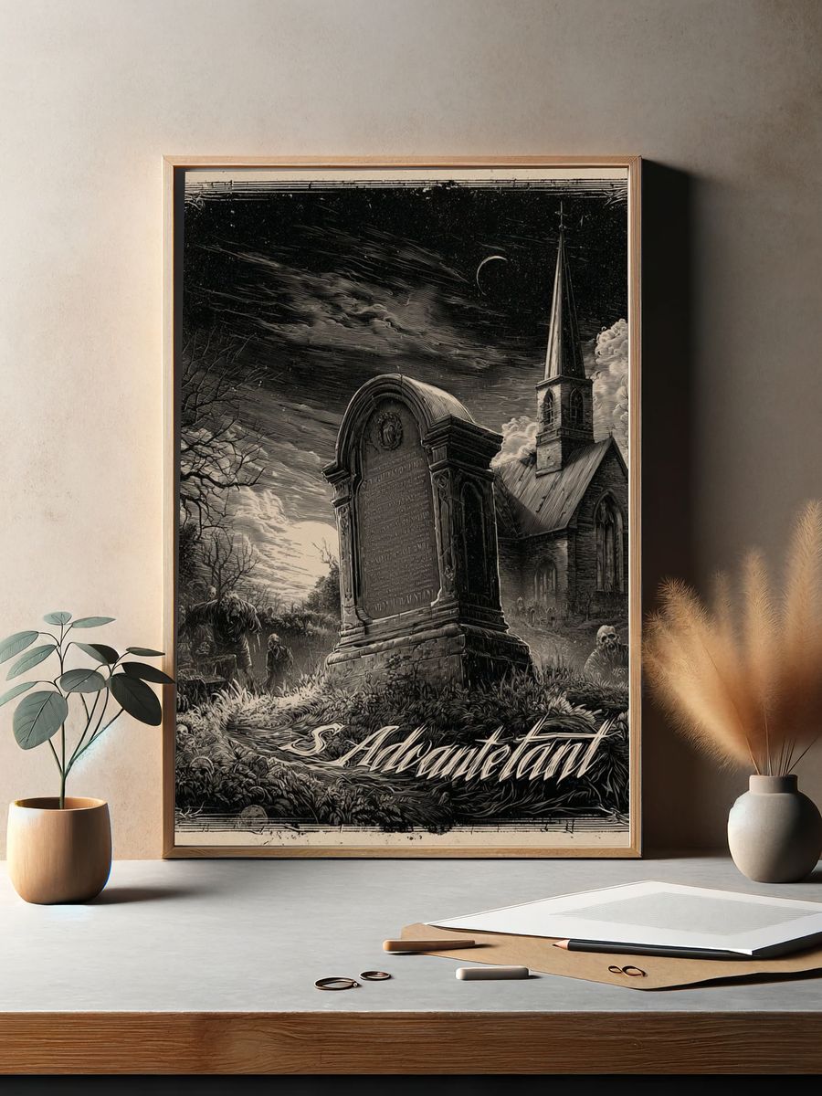 Haunted Graveyard Gothic Poster. — room view 2