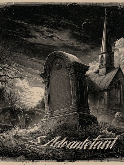 Haunted Graveyard Gothic Poster. poster