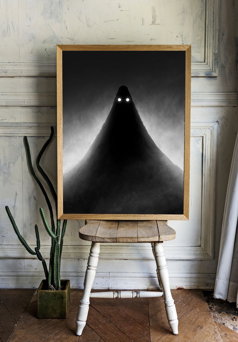 Ghostly Figure in Fog Poster. — room view 1