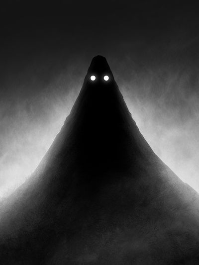 Ghostly Figure in Fog Poster.