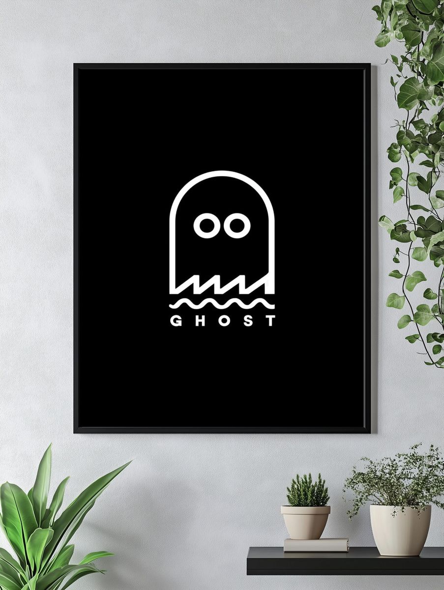 Ghost Minimalist Typography Poster. — room view 4