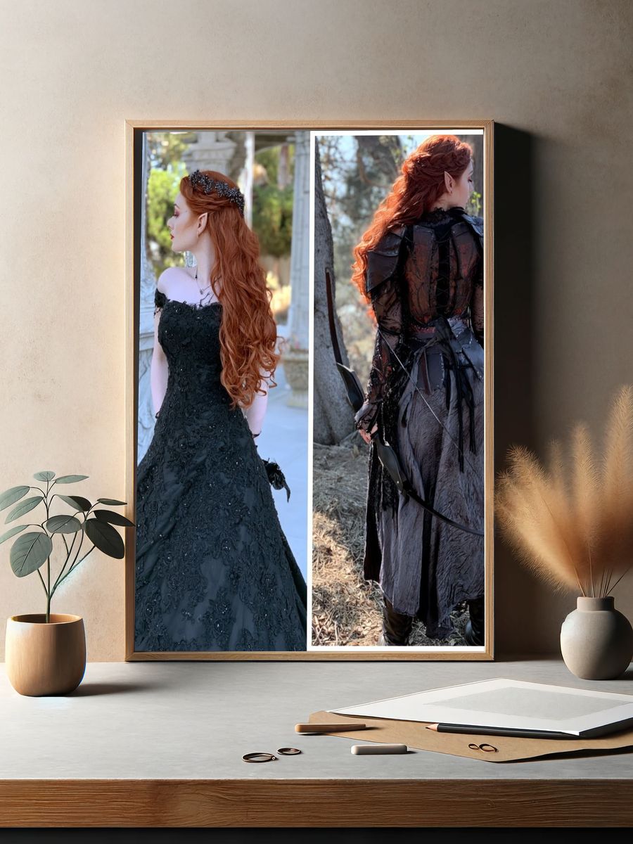 Gothic Red-Haired Portrait Poster. — room view 2