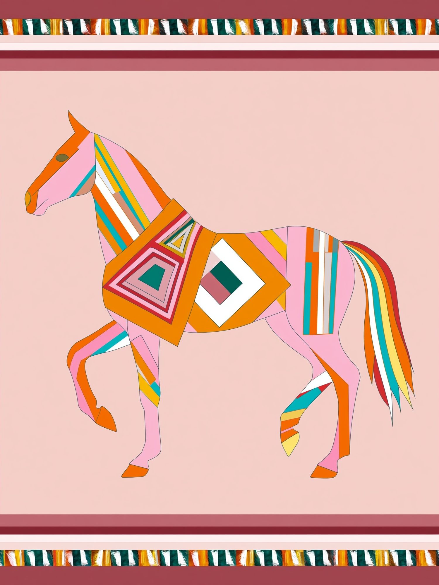 Geometric Horse Illustration Poster. poster detail