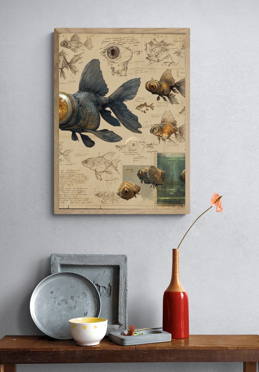 Goldfish Illustration Poster. — room view 3