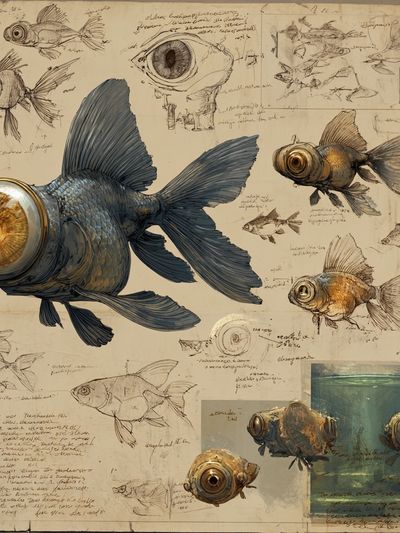Goldfish Illustration Poster. poster print