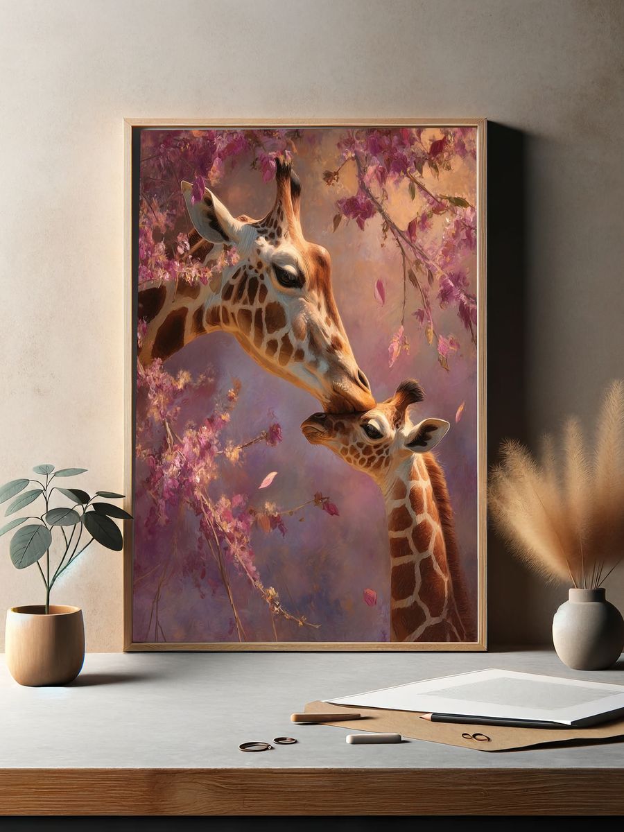 Giraffe Kiss Botanical Print. — room view 2