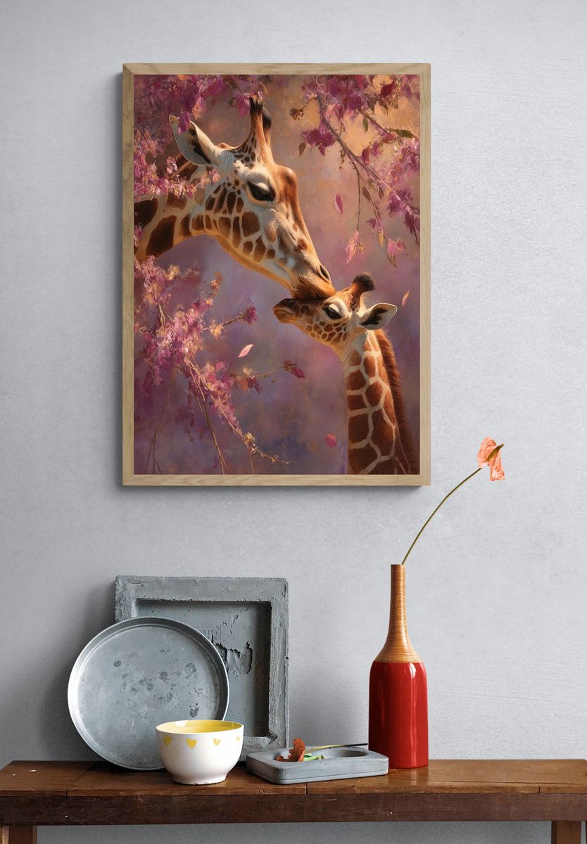 Giraffe Kiss Botanical Print. — room view 3