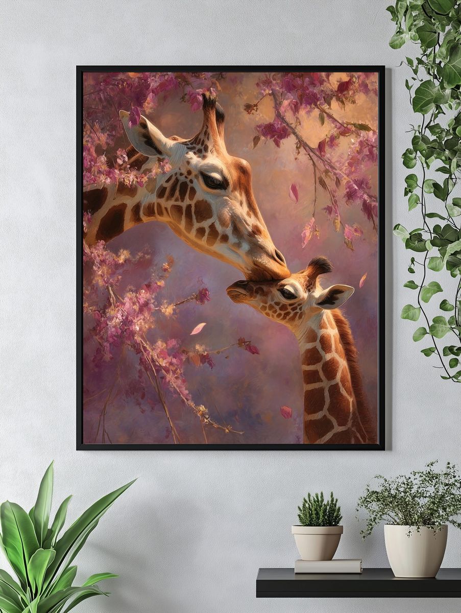 Giraffe Kiss Botanical Print. — room view 4